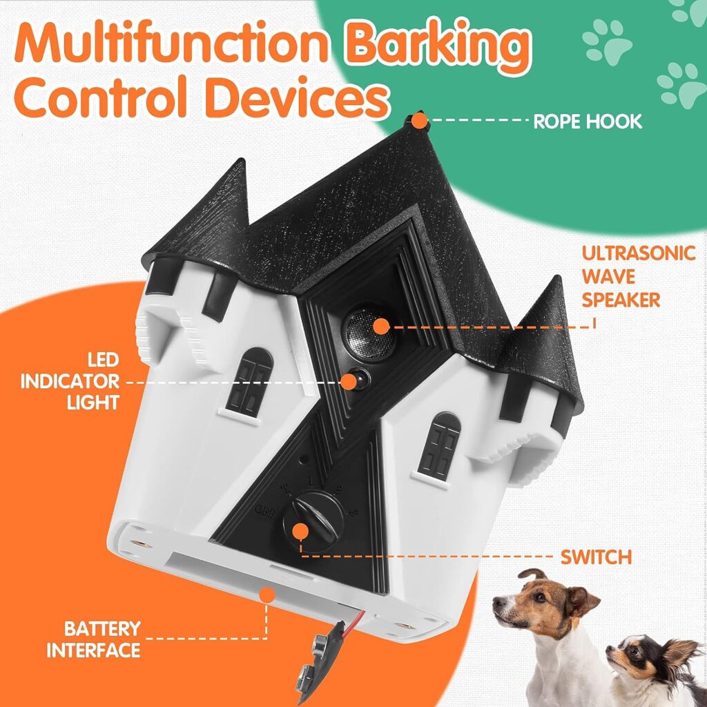 Anti Barking Device, Upgraded 4 Adjustable Sensitivity and Frequency Level Dog Barking Control Devices  Dog Behavior Training Tools, 50 Ft Outdoor Waterproof Bark Box for Dog All Size
