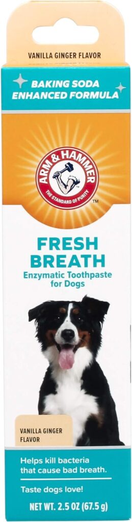 Arm  Hammer for Pets Clinical Care Dental Enzymatic Toothpaste for Dogs | Soothes Inflamed Gums | Safe for Puppies 1 Pack Fresh Breath Vanilla Ginger