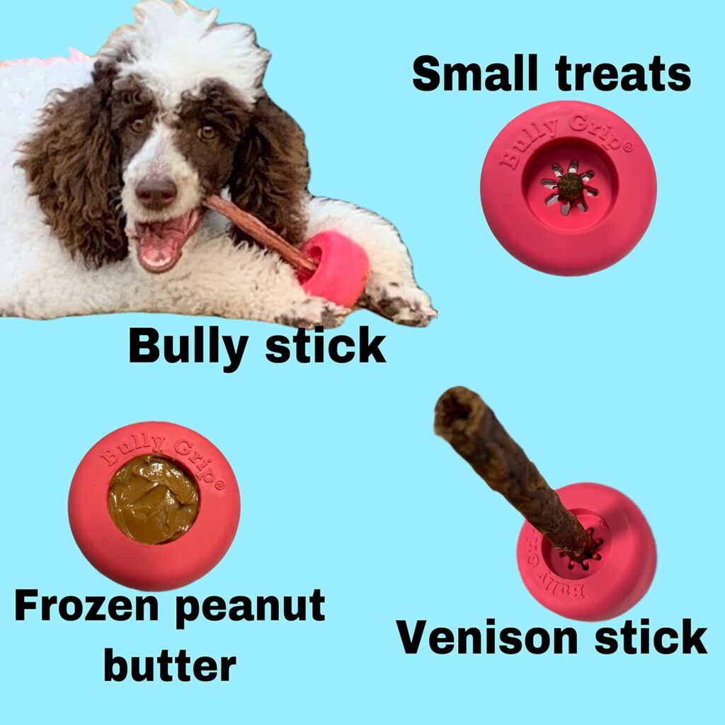 Bully Stick Holder - Size Small Interactive Dog Toy, Slow Feeder, Treat Dispenser, Chew Toy and Dog Safety Device