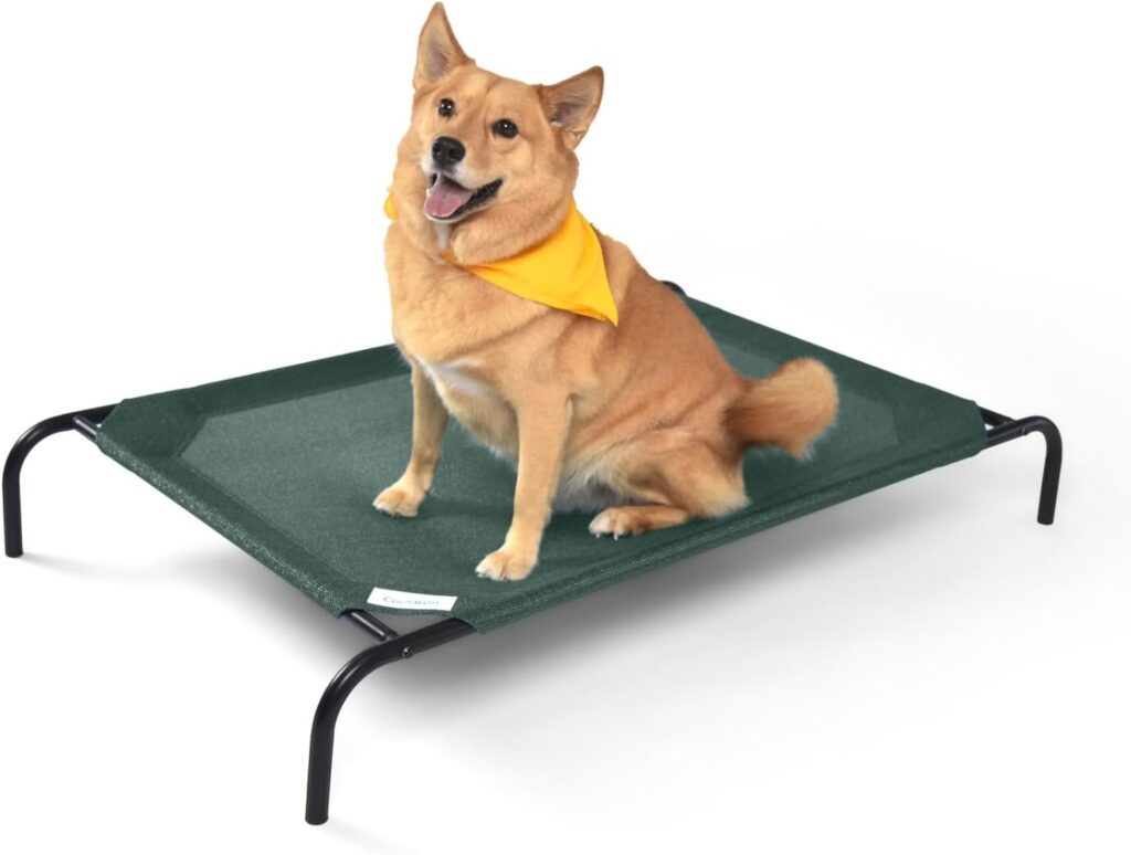 Gale Pacific Coolaroo The Original Cooling Elevated Dog Bed, Indoor and Outdoor, Large, Brunswick Green, 51.00 x 31.50 x 8.00