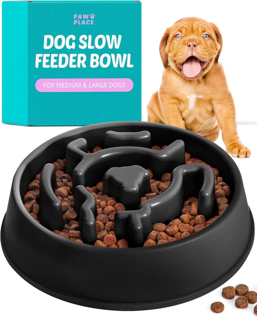 Paw Place Dog Slow Feeder Bowl for Small Dogs - Food Bowls Slow Feeder Dog Bowls Small Breed - Dog Bowl Slow Feeder Slow Eating Dog Bowl Slow Feed Dog Bowl Slow Dog Feeder Bowl - Pink